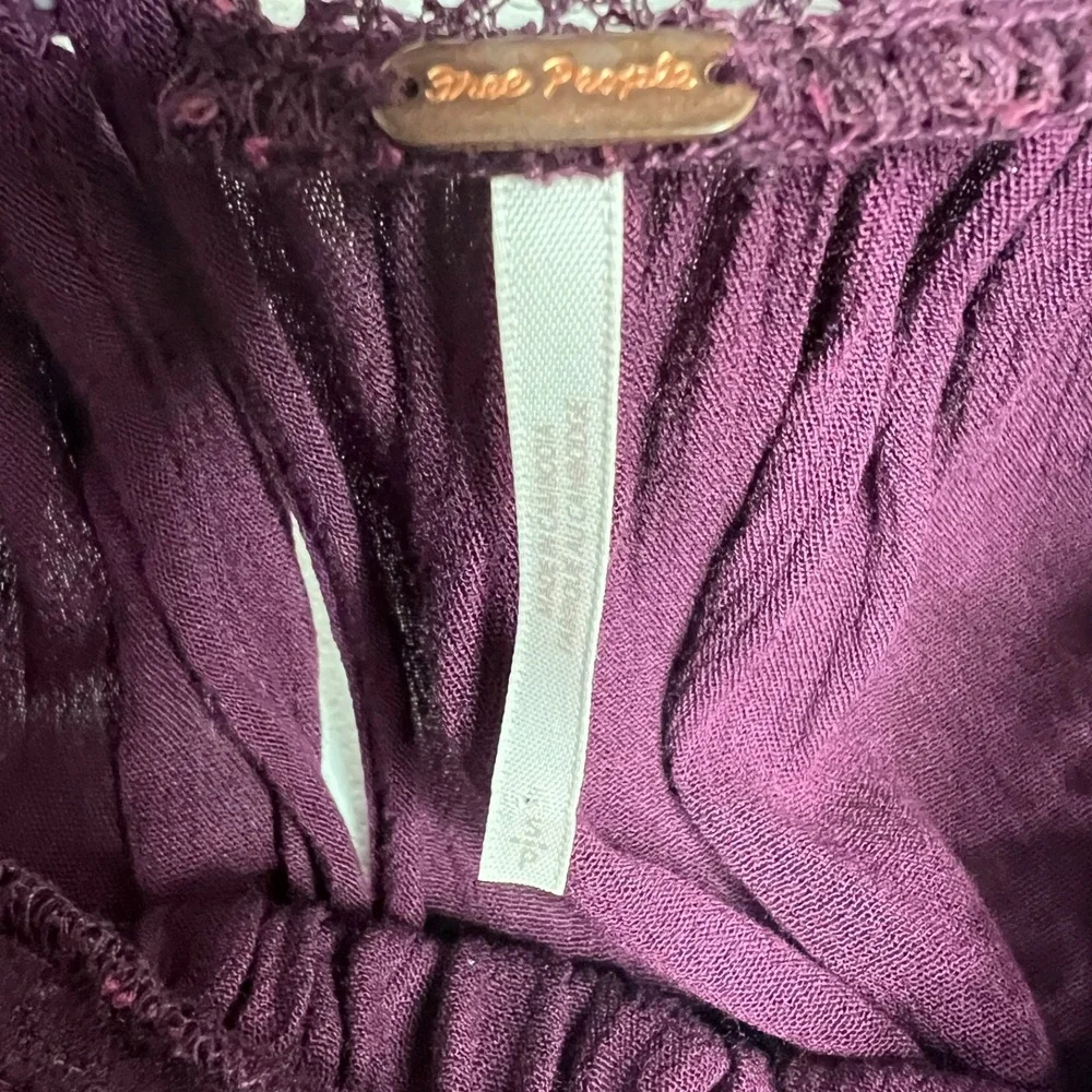 Free People Flutter By Lace Blouse Purple Small